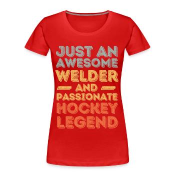 Souder Hockey rétro - T-shirt bio Premium Femme - rouge - Devant - Mia (176cm)
