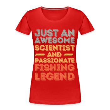 Wissenschaftler Angeln retro - Frauen Premium Bio T-Shirt - Rot - Vorne - Mia (176cm)