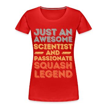 Scientifique Squash rétro - T-shirt bio Premium Femme - rouge - Devant - Mia (176cm)
