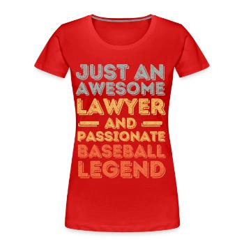 Anwalt Baseball retro - Frauen Premium Bio T-Shirt - Rot - Vorne - Mia (176cm)