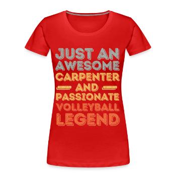 Zimmermann Volleyball retro - Frauen Premium Bio T-Shirt - Rot - Vorne - Mia (176cm)