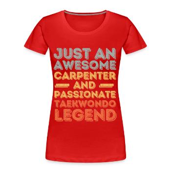 Zimmermann Taekwondo retro - Frauen Premium Bio T-Shirt - Rot - Vorne - Mia (176cm)
