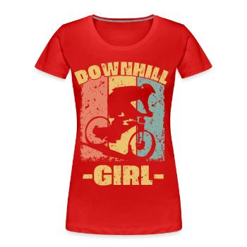 Femmes Vélo rétro - T-shirt bio Premium Femme - rouge - Devant - Mia (176cm)
