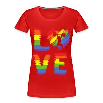 Gewichtheben LGBT Pride - Frauen Premium Bio T-Shirt - Rot - Vorne - Mia (176cm)