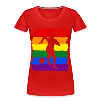 Women Soccer LGBT - Women's Premium Organic T-Shirt - red - Front - Mia (176cm)
