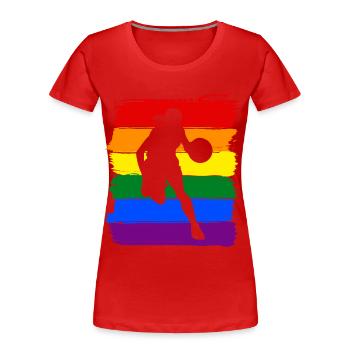 Basketball féminin LGBT - T-shirt bio Premium Femme - rouge - Devant - Mia (176cm)