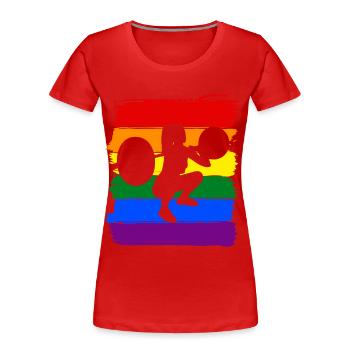 Frauen Gewichtheben LGBT - Frauen Premium Bio T-Shirt - Rot - Vorne - Mia (176cm)