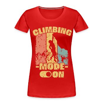 Climbing retro - Women's Premium Organic T-Shirt - red - Front - Mia (176cm)
