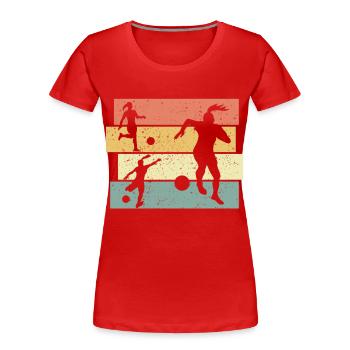 Women Soccer retro - Women's Premium Organic T-Shirt - red - Front - Mia (176cm)