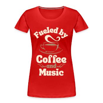 Coffee Music lover - Women's Premium Organic T-Shirt - red - Front - Mia (176cm)
