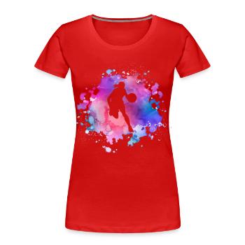 Basketball féminin - T-shirt bio Premium Femme - rouge - Devant - Mia (176cm)