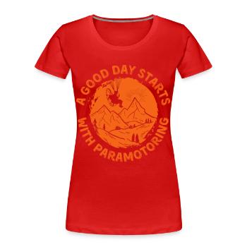 Paramoteur - T-shirt bio Premium Femme - rouge - Devant - Mia (176cm)