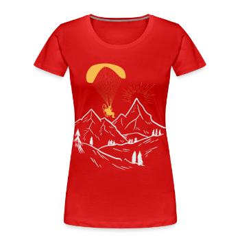 Paramoteur - T-shirt bio Premium Femme - rouge - Devant - Mia (176cm)