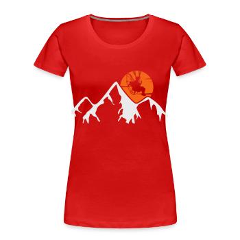 Paramoteur - T-shirt bio Premium Femme - rouge - Devant - Mia (176cm)