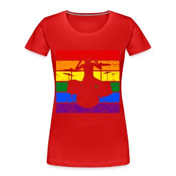 Trommeln LGBTQ - Frauen Premium Bio T-Shirt - Rot - Vorne - Mia (176cm)
