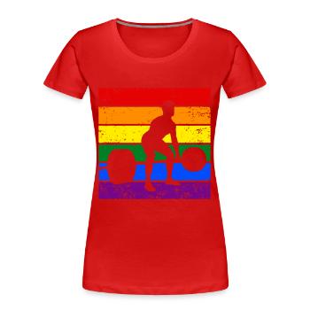 Gewichtheben LGBTQ - Frauen Premium Bio T-Shirt - Rot - Vorne - Mia (176cm)