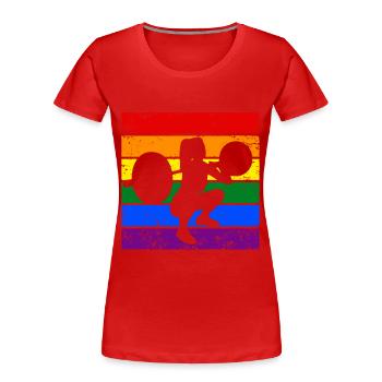 Gewichtheben LGBTQ - Frauen Premium Bio T-Shirt - Rot - Vorne - Mia (176cm)