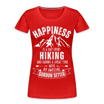 Amoureux de la randonnée et Gordon Setter - T-shirt bio Premium Femme - rouge - Devant - Mia (176cm)