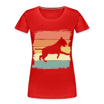 Pit-bull rétro - T-shirt bio Premium Femme - rouge - Devant - Mia (176cm)