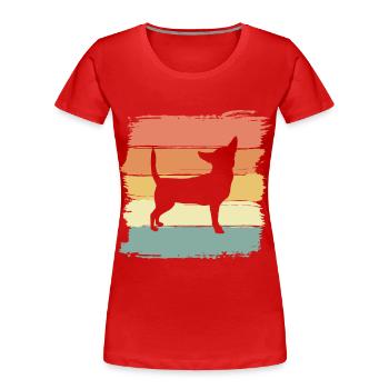 Chihuahua Retro - Frauen Premium Bio T-Shirt - Rot - Vorne - Mia (176cm)