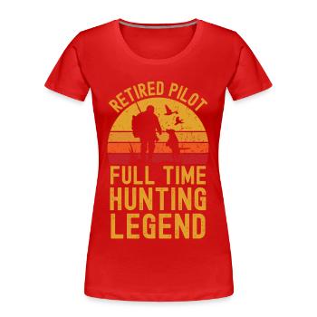Légende de la chasse aux pilotes à la retraite - T-shirt bio Premium Femme - rouge - Devant - Mia (176cm)