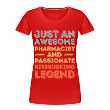 Apotheker Kitesurf Legende retro - Frauen Premium Bio T-Shirt - Rot - Vorne - Mia (176cm)