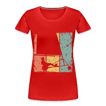 Sand-Yachting Retro - Frauen Premium Bio T-Shirt - Rot - Vorne - Mia (176cm)