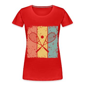 Squash rétro - T-shirt bio Premium Femme - rouge - Devant - Mia (176cm)