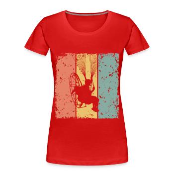 Paramoteur rétro - T-shirt bio Premium Femme - rouge - Devant - Mia (176cm)