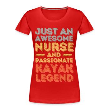Krankenschwester Kajak Legende retro - Frauen Premium Bio T-Shirt - Rot - Vorne - Mia (176cm)
