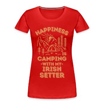 Camping mit irish-setter - Frauen Premium Bio T-Shirt - Rot - Vorne - Mia (176cm)