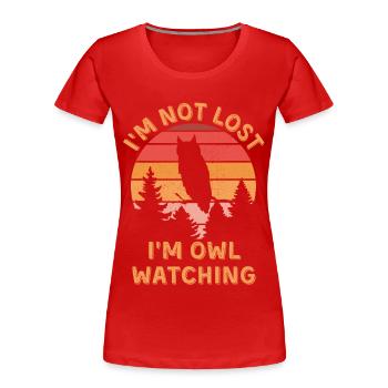 Eulen beobachtung für Ornithologen - Frauen Premium Bio T-Shirt - Rot - Vorne - Mia (176cm)