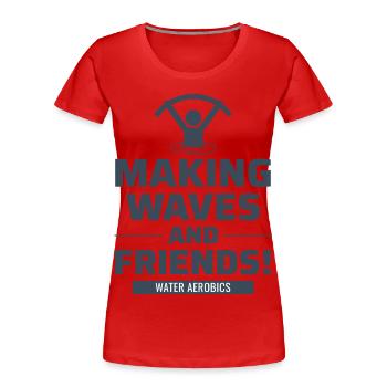 Water Aerobics Aquatic fitness Aqua Exercise - Women's Premium Organic T-Shirt - red - Front - Mia (176cm)