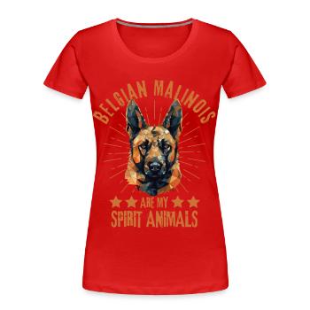 Belgian Malinois Liebhaber Geometrie - Frauen Premium Bio T-Shirt - Rot - Vorne - Mia (176cm)