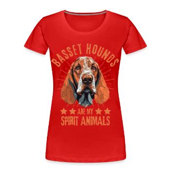 Basset Hound Liebhaber Geometrie Basset Hound - Frauen Premium Bio T-Shirt - Rot - Vorne - Mia (176cm)