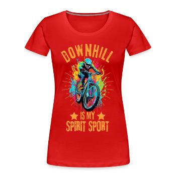 Downhill mountain biking Downhill rider - Women's Premium Organic T-Shirt - red - Front - Mia (176cm)
