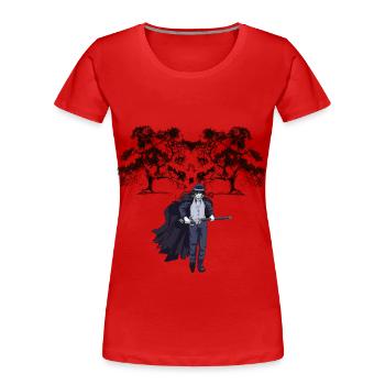 Horror Halloween Krieger Schwertkämpfer - Frauen Premium Bio T-Shirt - Rot - Vorne - Mia (176cm)