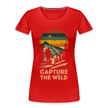 Photographie, Photographie de nature, Photographie animalière - T-shirt bio Premium Femme - rouge - Devant - Mia (176cm)