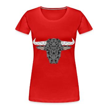 Bulle Stier Stierkampf Polygon Rind Tiere Spanien - Frauen Premium Bio T-Shirt - Rot - Vorne - Mia (176cm)