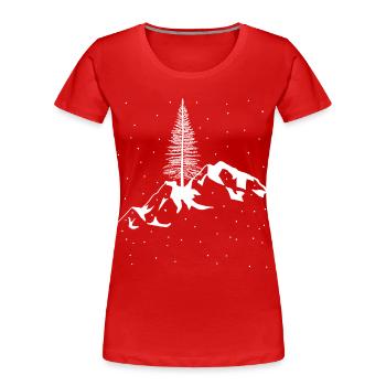 Berg Gebirge Schnee Schneefall Winter Xmas Gipfel - Frauen Premium Bio T-Shirt - Rot - Vorne - Mia (176cm)