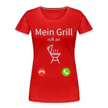 Grill Grillen Humor Grillsaison - Frauen Premium Bio T-Shirt - Rot - Vorne - Mia (176cm)