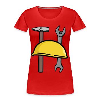 Artisanat Outil Construction Chantier Métiers Métiers Emploi - T-shirt bio Premium Femme - rouge - Devant - Mia (176cm)