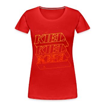 Kiel Germany City Skyline Home Font - Women's Premium Organic T-Shirt - red - Front - Mia (176cm)