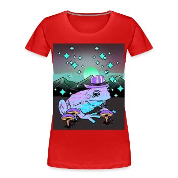 Nature Moon Wilderness Stars Magic Frog Amphibian - Women's Premium Organic T-Shirt - red - Front - Mia (176cm)