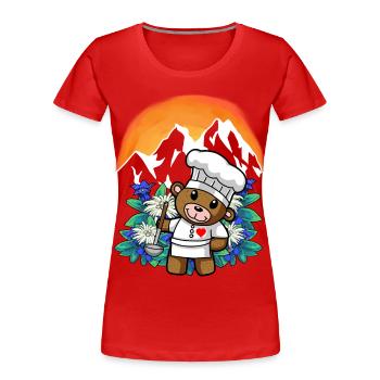 Autriche Cuisine gastronomique Chef amateur Chef nounours - T-shirt bio Premium Femme - rouge - Devant - Mia (176cm)