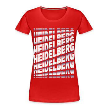 Heidelberg Allemagne City Font Skyline - T-shirt bio Premium Femme - rouge - Devant - Mia (176cm)