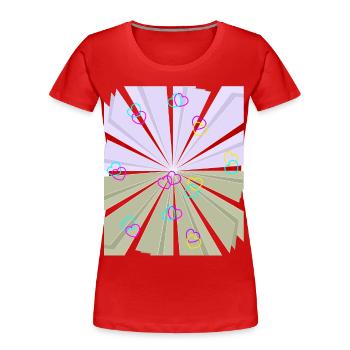Herz Herzen Glückwunsch Gratulieren Geburtstag - Frauen Premium Bio T-Shirt - Rot - Vorne - Mia (176cm)