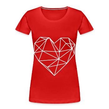 Polygon Heart Hearts Cadeau d’anniversaire - T-shirt bio Premium Femme - rouge - Devant - Mia (176cm)