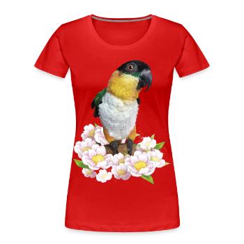 Le caïque à tête noire - T-shirt bio Premium Femme - rouge - Devant - Mia (176cm)