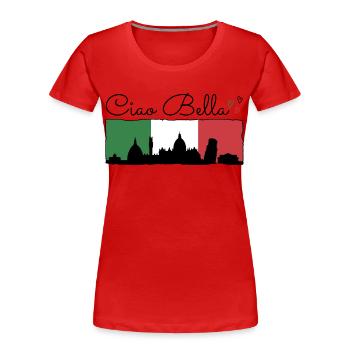 Ciao Bella - Frauen Premium Bio T-Shirt - Rot - Vorne - Mia (176cm)